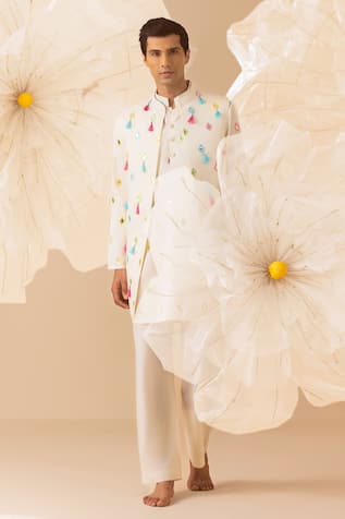 Eleven Brothers Embroidered Nehru Jacket & Kurta Set 