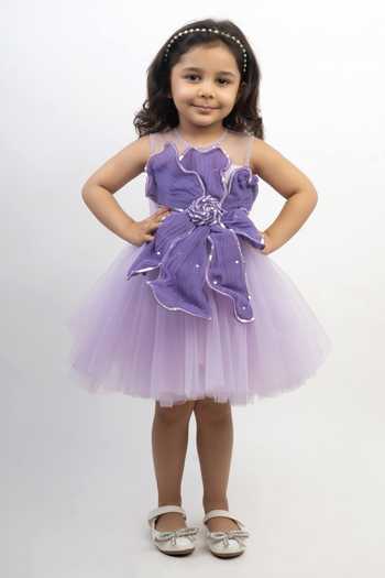 Lil Angels Floral Applique Dress 