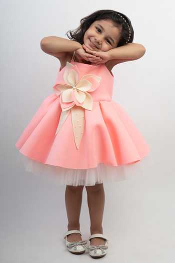 Lil Angels Floral Applique Dress 