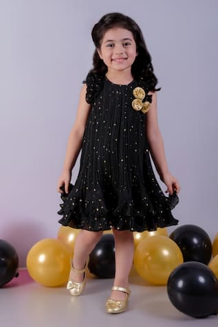 Lil Drama Star Print Pleated Dress  