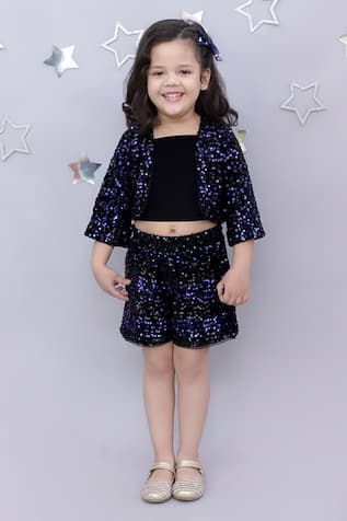 Lil Drama Velvet Sequin Jacket & Shorts Set 