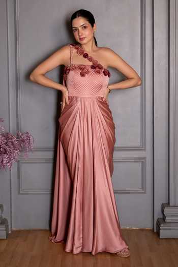 Ritika Verma Nazm 3D Rose Hand Embroidered Saree Gown 