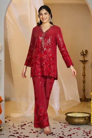 Rimple Agrawal Moksha Sequin Tunic With Pant 