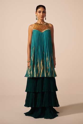 Jyoti Sachdev Iyer Tiered Sleeveless Anarkali 
