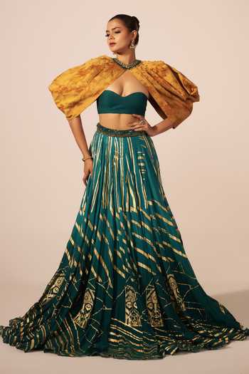 Jyoti Sachdev Iyer Printed Jacket Lehenga Set 