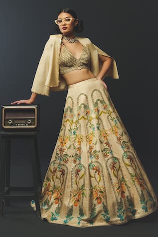 Basil Leaf Printed Lehenga Blouse Set 