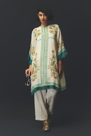 Basil Leaf Floral Print Kurta Set 