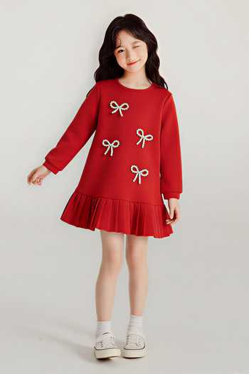 Toplove Mini Bows Pleated Dress 