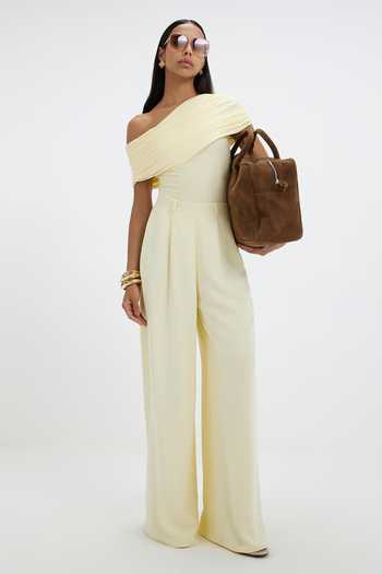 Deme By Gabriella Mayim Draped Bodysuit & Pant Set 