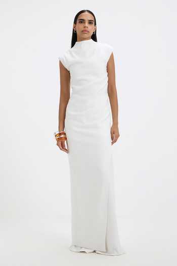 Deme By Gabriella Lyndsy Structured Shoulder Top & Flared Pant 