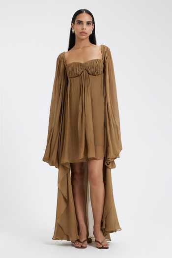 Deme By Gabriella Marlow Ruched High Low Dress 