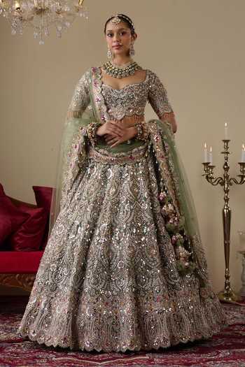 Chaashni By Maansi And Ketan Sequin Embellished Bridal Lehenga Set 