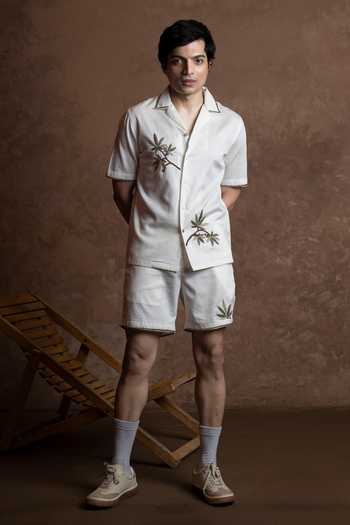 Vaani Beswal Embroidered Cabana Shirt & Shorts Set 