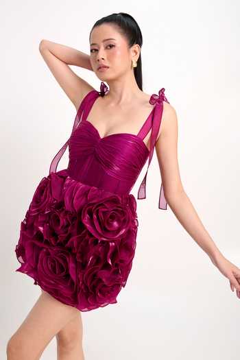 Verano By Tanya Macie 3D Floral Applique Work Dress 