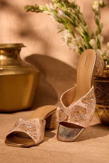 Anaar Bloom Bagh Floral Motif Block Heels 