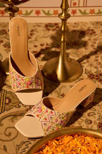 Anaar Spring Song Floral Embroidered Heels 