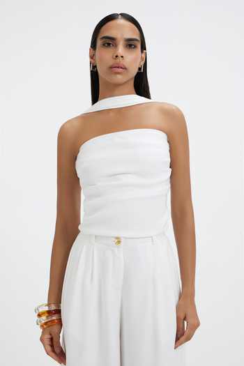 Deme By Gabriella Quinn Pleated Side Slit Top 