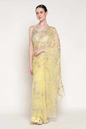 Summer By Priyanka Gupta Buttercup Embroidered Saree With Blouse 