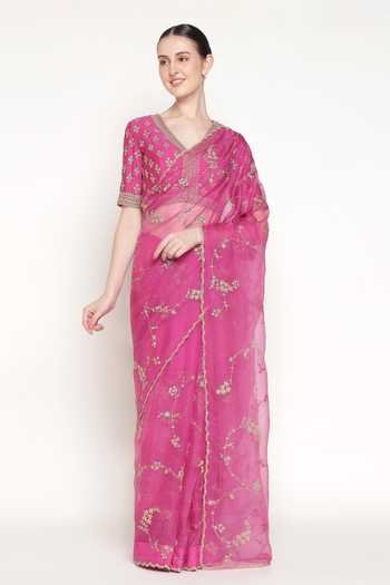 Summer By Priyanka Gupta Jamun Vrinda Dori Saree With Blouse 