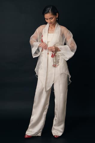 The Right Cut Fluer Sheer Embroidered Silk Organza Jacket 