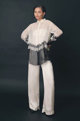 The Right Cut Leafmerge Embroidered Viscose Organza Shirt 