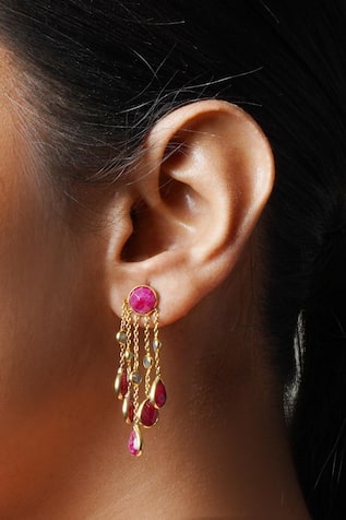 Queens Jewels Pink Petal Drop Earrings 