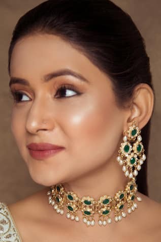 Queens Jewels Bridal Jadau Necklace Set  