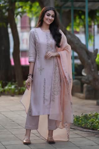 Shreeka Bloom Garden Embroidered Kurti Palazzo Pant Set 