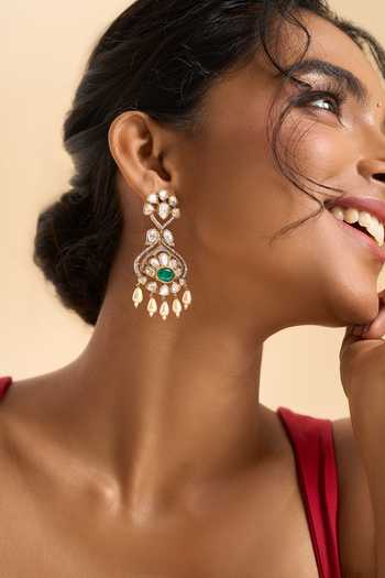 Nazaakat By Samara Singh Floral Embellished Earrings 