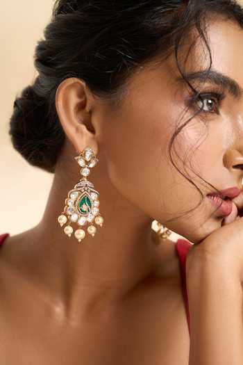 Nazaakat By Samara Singh Bead Drop Embellished Dangler Earrings 