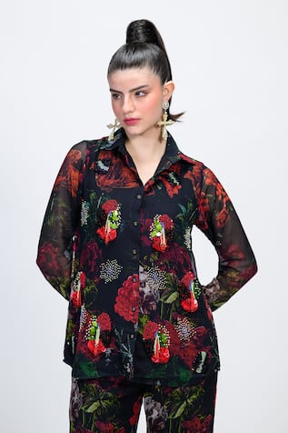 The Dramebaaz CO Rosabelle Embroidered Shirt 