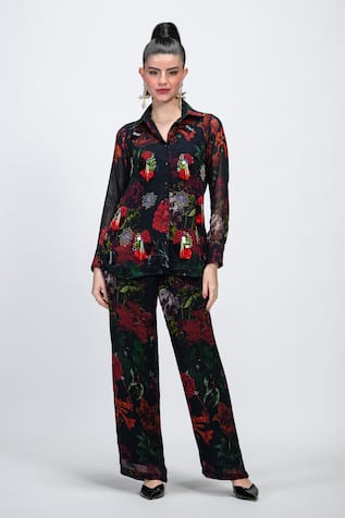 The Dramebaaz CO Rosabelle Embroidered Shirt & Pant Set 