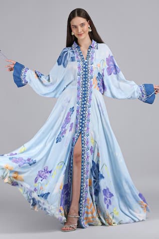 Mandira Wirk Petals Below Placement Printed Dress 