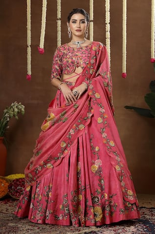 Miku Kumar Kamalika Floral Pattern Lehenga Set 