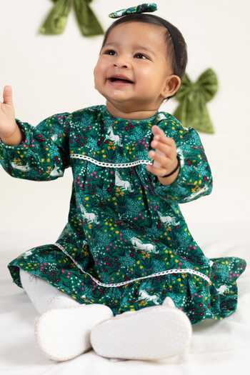 Tiber Taber Green Corduroy Dress 
