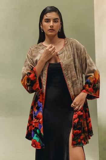 NOIB Demi Highland Print Poncho Jacket 
