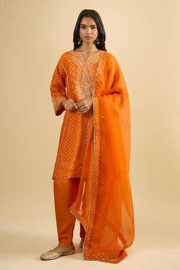 Sheetal Batra Gathered Embroidered Kurta Set 