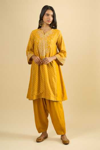Sheetal Batra Gathered Embroidered Kurta Set 