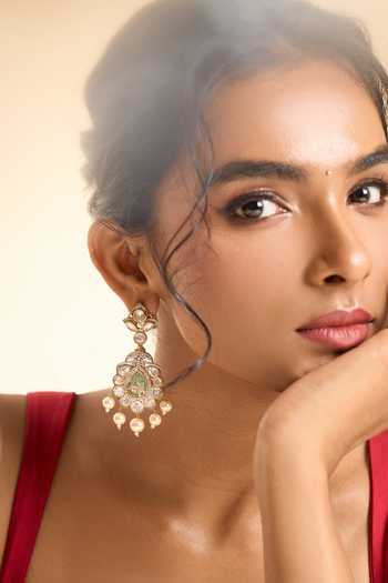Nazaakat By Samara Singh Bead Embellished Drop Earrings 