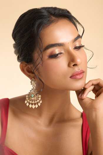 Nazaakat By Samara Singh Stone Embellished Drop Earrings 