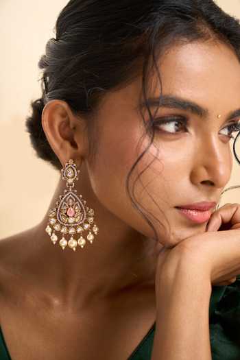 Nazaakat By Samara Singh Embellished Dangler Earrings 