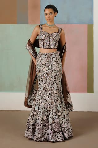 Mishru Kaira Embroidered Corset Lehenga Set 