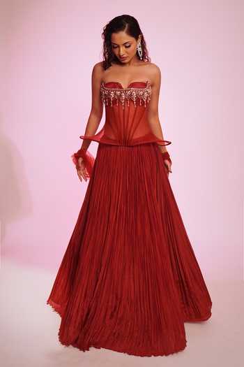 Anshika Tak Label Embellished Corset Lehenga Set 