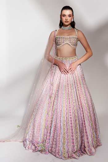 Anshika Tak Label Sequins & Mirror Embroidered Bridal Lehenga Set 