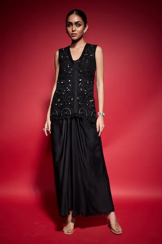 Neha Mehra Mirror Work Cutwork Jacket 