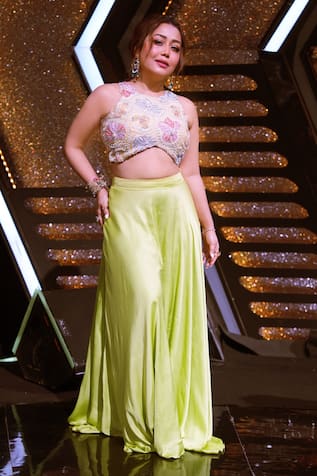 Anu Pellakuru Florence Embroidered Crop Top With Palazzo Pant 