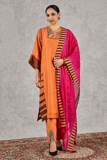 Shivani Bhargava Block Print & Hand Embroidered Kurta Set 