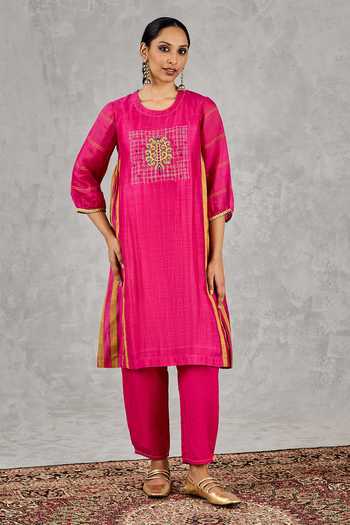 Shivani Bhargava Block Print & Hand Embroidered Kurta 