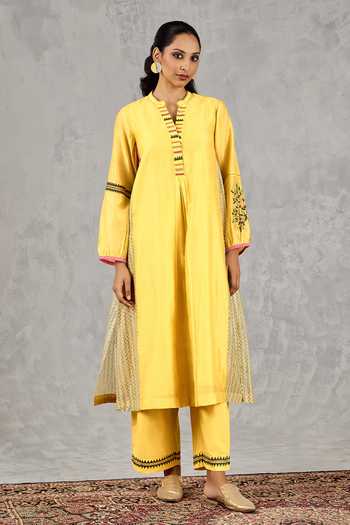 Shivani Bhargava Block Print & Hand Embroidered Kurta 