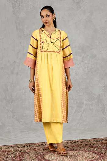 Shivani Bhargava Block Print & Hand Embroidered Kurta 